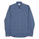CALVIN KLEIN Slim Fit Mens Shirt Blue Check Long Sleeve M