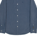 PME LEGEND Mens Shirt Blue Polka Dot Long Sleeve L