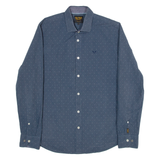 PME LEGEND Mens Shirt Blue Polka Dot Long Sleeve L