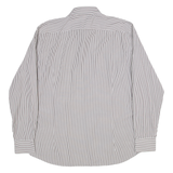 TOMMY HILFIGER Slim Fit Mens Shirt Grey Striped Long Sleeve XL