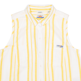 SUPERDRY Womens Shirt Yellow Striped Sleeveless UK 12