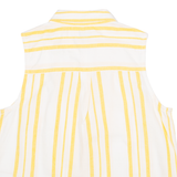 SUPERDRY Womens Shirt Yellow Striped Sleeveless UK 12