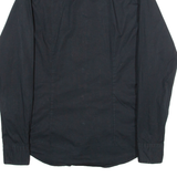 TOMMY HILFIGER Slim Fit Mens Plain Shirt Black Long Sleeve S