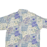 RIFLE Mens Shirt Blue 90s Crazy Pattern L
