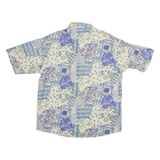 RIFLE Mens Shirt Blue 90s Crazy Pattern L