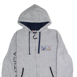 NAUTICA Mens Fleece Jacket Grey Hooded L