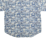 UNTIED Mens Hawaiian Shirt Blue Crazy Pattern XL