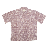 COOKE STREET Mens Hawaiian Shirt Brown Crazy Pattern L