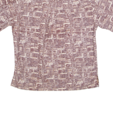 COOKE STREET Mens Hawaiian Shirt Brown Crazy Pattern L