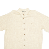 NORTHCREST Mens Hawaiian Shirt Cream Crazy Pattern XL