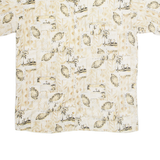 FELDINI Mens Hawaiian Shirt Beige Crazy Pattern L