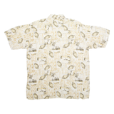 FELDINI Mens Hawaiian Shirt Beige Crazy Pattern L