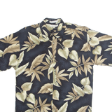 PIERRE CARDIN Mens Hawaiian Shirt Blue Floral S