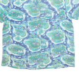 ST JOHN'S BAY Mens Hawaiian Shirt Blue Crazy Pattern L