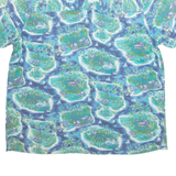 ST JOHN'S BAY Mens Hawaiian Shirt Blue Crazy Pattern L