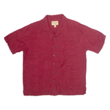 HAVANNAH JACK'S CAFE Mens Hawaiian Shirt Maroon Floral L