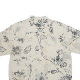 BARACUTA Mens Hawaiian Shirt Grey Floral L