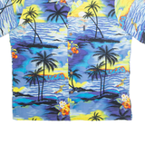 PALMWAVE Mens Hawaiian Shirt Blue Crazy Pattern L