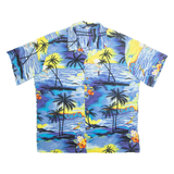 PALMWAVE Mens Hawaiian Shirt Blue Crazy Pattern L