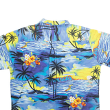 PALMWAVE Mens Hawaiian Shirt Blue Crazy Pattern L