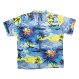 PALMWAVE Mens Hawaiian Shirt Blue Crazy Pattern L