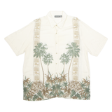 CROFT & BARROW Mens Hawaiian Shirt White Crazy Pattern XL