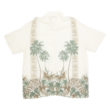 CROFT & BARROW Mens Hawaiian Shirt White Crazy Pattern XL