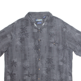 CAMPIA Mens Hawaiian Shirt Grey Floral XL