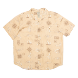 SCANDIA WOODS Mens Hawaiian Shirt Brown Crazy Pattern XL