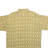 PIERRE CARDIN Mens Hawaiian Shirt Brown Diamond L