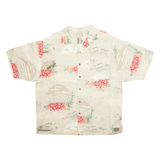 BUNGALOW BRAND Mens Hawaiian Shirt Beige Floral XL