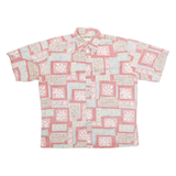COOKE STREET Mens Hawaiian Shirt Red Crazy Pattern M