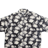 PIERRE CARDIN Mens Shirt Black Crazy Pattern XL