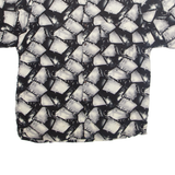 PIERRE CARDIN Mens Shirt Black Crazy Pattern XL
