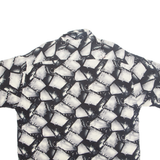 PIERRE CARDIN Mens Shirt Black Crazy Pattern XL