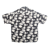 PIERRE CARDIN Mens Shirt Black Crazy Pattern XL