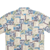 TROPICAL STORM Mens Hawaiian Shirt Blue Crazy Pattern M
