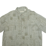 BATIK BAY Mens Hawaiian Shirt Grey Crazy Pattern XL