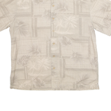 BATIK BAY Mens Hawaiian Shirt Grey Floral L