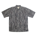 COOKE STREET Mens Hawaiian Shirt Black Crazy Pattern L