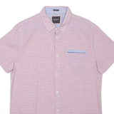 GUESS Slim Fit Mens Shirt Pink Check M