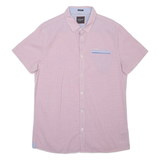 GUESS Slim Fit Mens Shirt Pink Check M