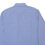 MICHAEL KORS Mens Shirt Blue Gingham Long Sleeve L