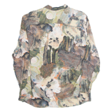 ALEXANDRA Womens Printed Blouse Green Long Sleeve Crazy Pattern 2XL