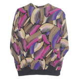 Womens Printed Blouse Purple Long Sleeve Crazy Pattern L