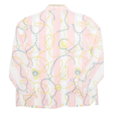 Womens Printed Blouse Pink Long Sleeve Crazy Pattern L