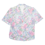 Womens Printed Blouse Pink V-Neck Floral XL