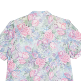 Womens Printed Blouse Pink V-Neck Floral XL