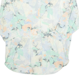 Womens Printed Blouse Blue 3/4 Sleeve Crazy Pattern XL