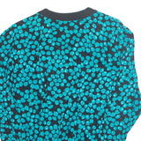 Womens Printed Blouse Blue V-Neck Long Sleeve Spotted XL